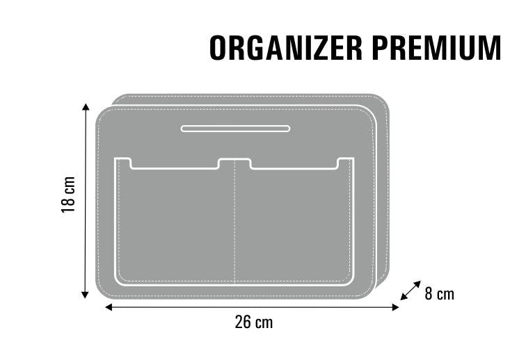 Tasorganisator Handtas Vilten zak 8 compartimenten Document