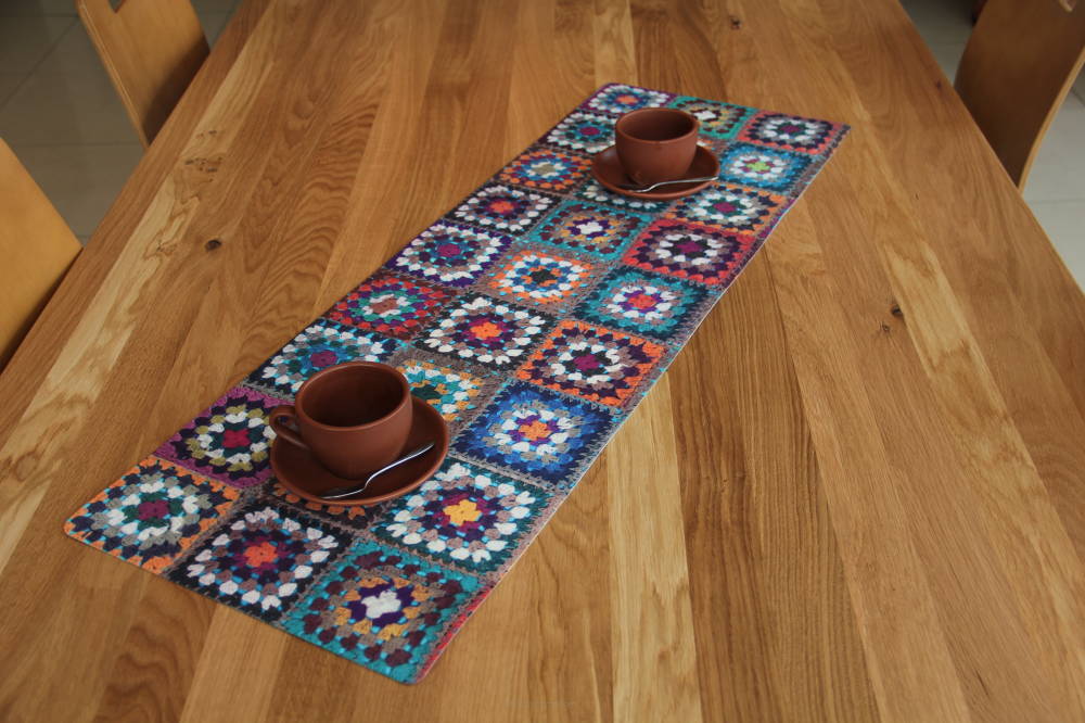 Table runner table band tablecloth felt with pattern table decoration easy care 95 x 33 cm Frania