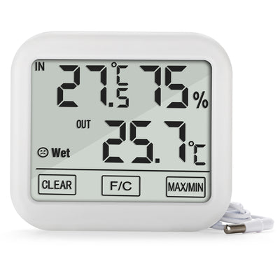 Estación meteorológica termómetro higrómetro temperatura interior exterior humedad
