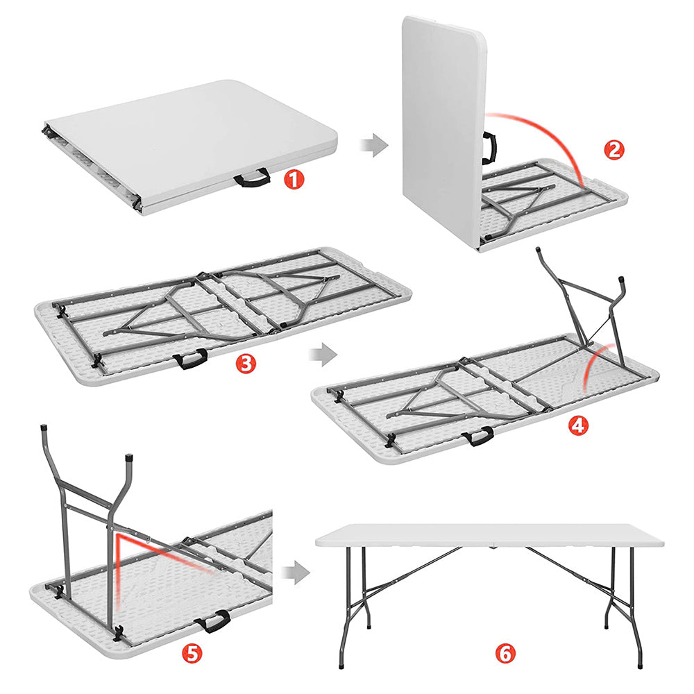 GreenBlue GB370 Multifunctionele klaptafel voor 4 personen Campingtafel tuintafel buffettafel met handvat 180x75x74cm max. 200kg