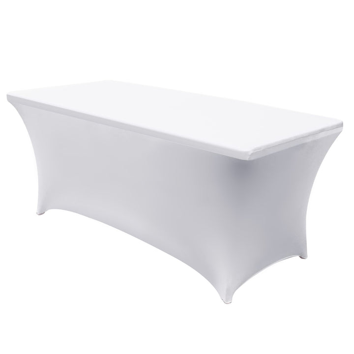 GreenBlue GB371 Elastic Tablecloth Catering Table Cover White, 180x75x74cm, Spandex