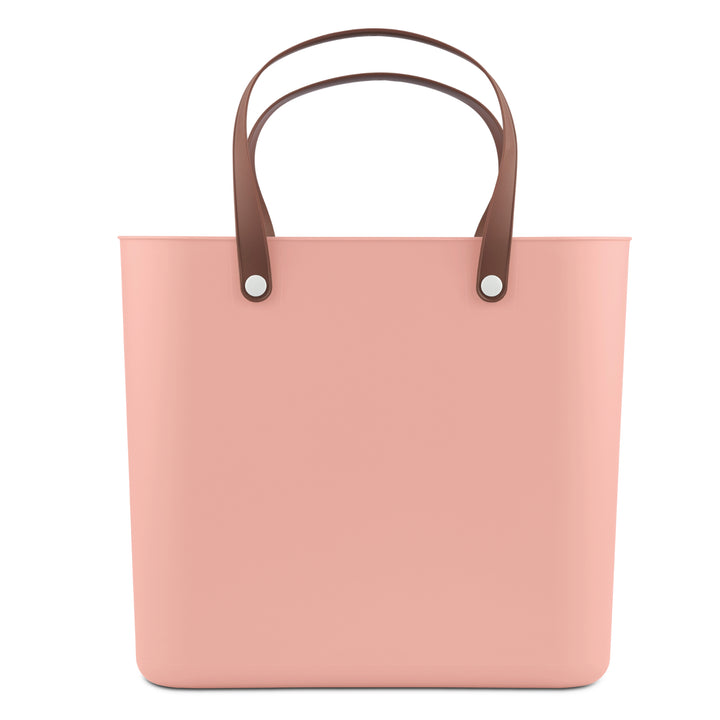 Rotho Albula Plastic Shopper Bag 25L - Pink - Shopping Basket with Handles Made of Recycled Plastic ECO