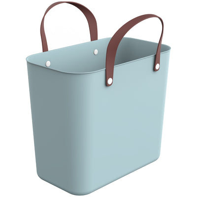 Rotho Albula Plastic Shopper Bag 25L - Bleu - Panier à provisions avec poignées en plastique recyclé ECO