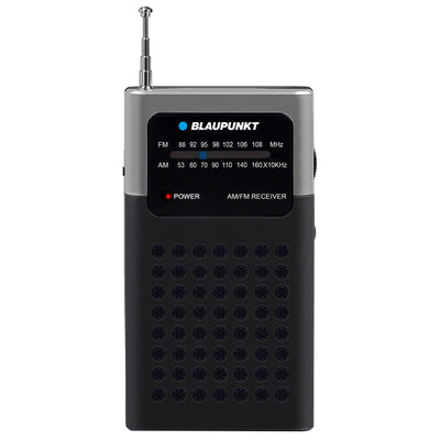 Blaupunkt PR4BK Radio tascabile AM/FM Radio portatile Antenna telescopica Dimensioni tascabili Altoparlante incorporato da 1,5" Funziona a batteria