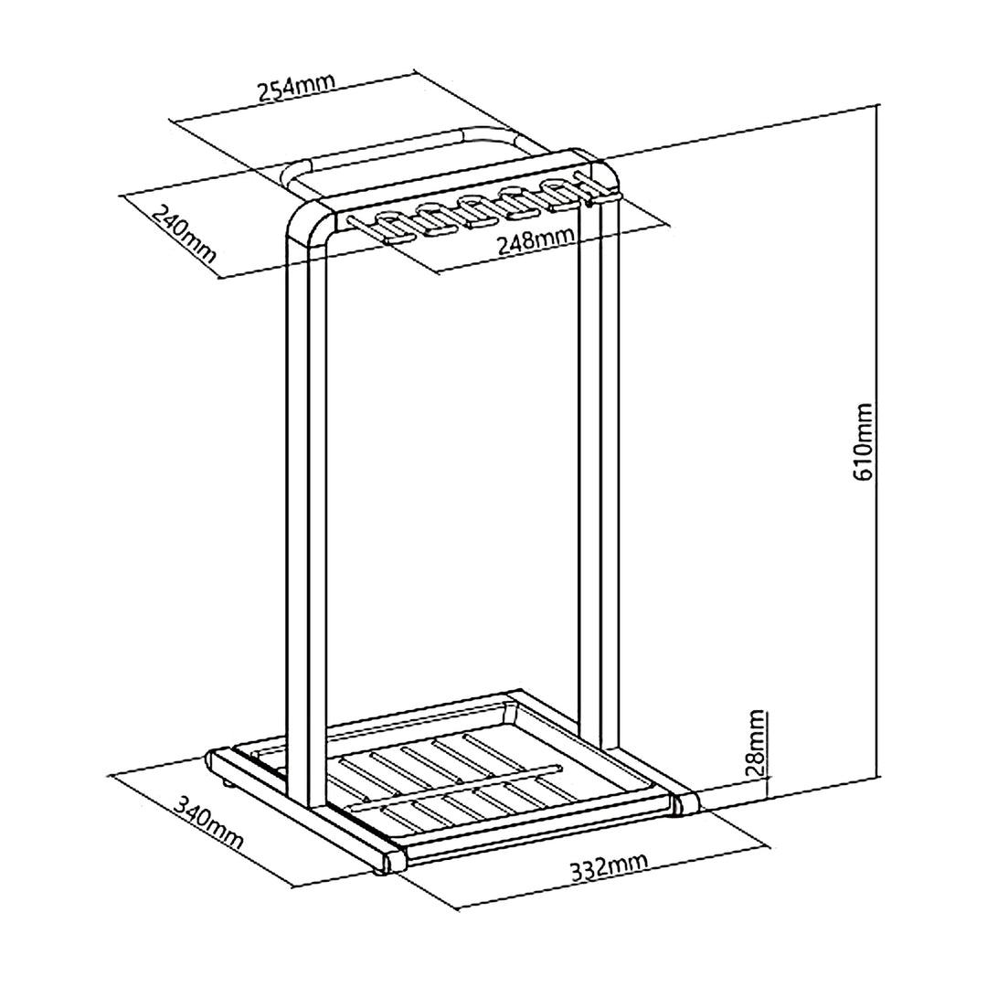 Maclean - Compact Paraplubak - 332x340x610mm - MC-472 - Wit