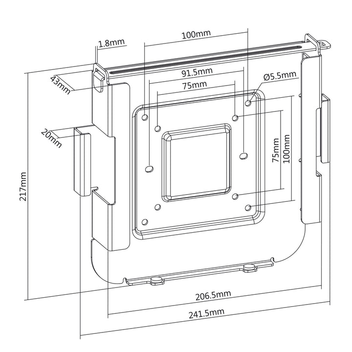 Soporte Maclean MC-473 Soporte para MAC Mini, VESA 75X75/100X100, MAC Mini después de 2014