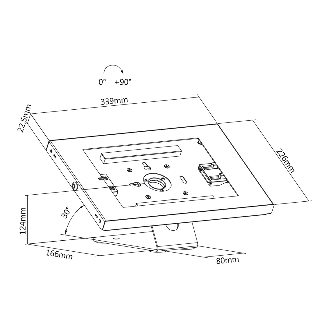 Tablet Halterung mit Diebstalschutz Tisch- oder Wandmontage Kompatibel mit 9.7"-11", iPad/iPad Air/iPad Pro, Samsung Galaxy Tab A/Tab A7/Tab S6 Lite (Weiß)