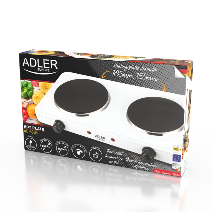 Cuisinière électrique à double brûleur Adler AD 6504 2500 W