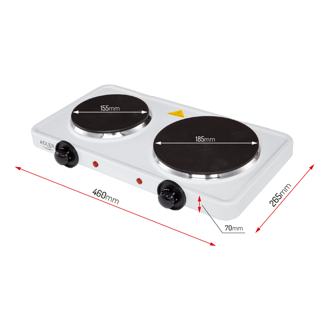 Elektrisch dubbelpits kooktoestel Adler AD 6504 2500 W