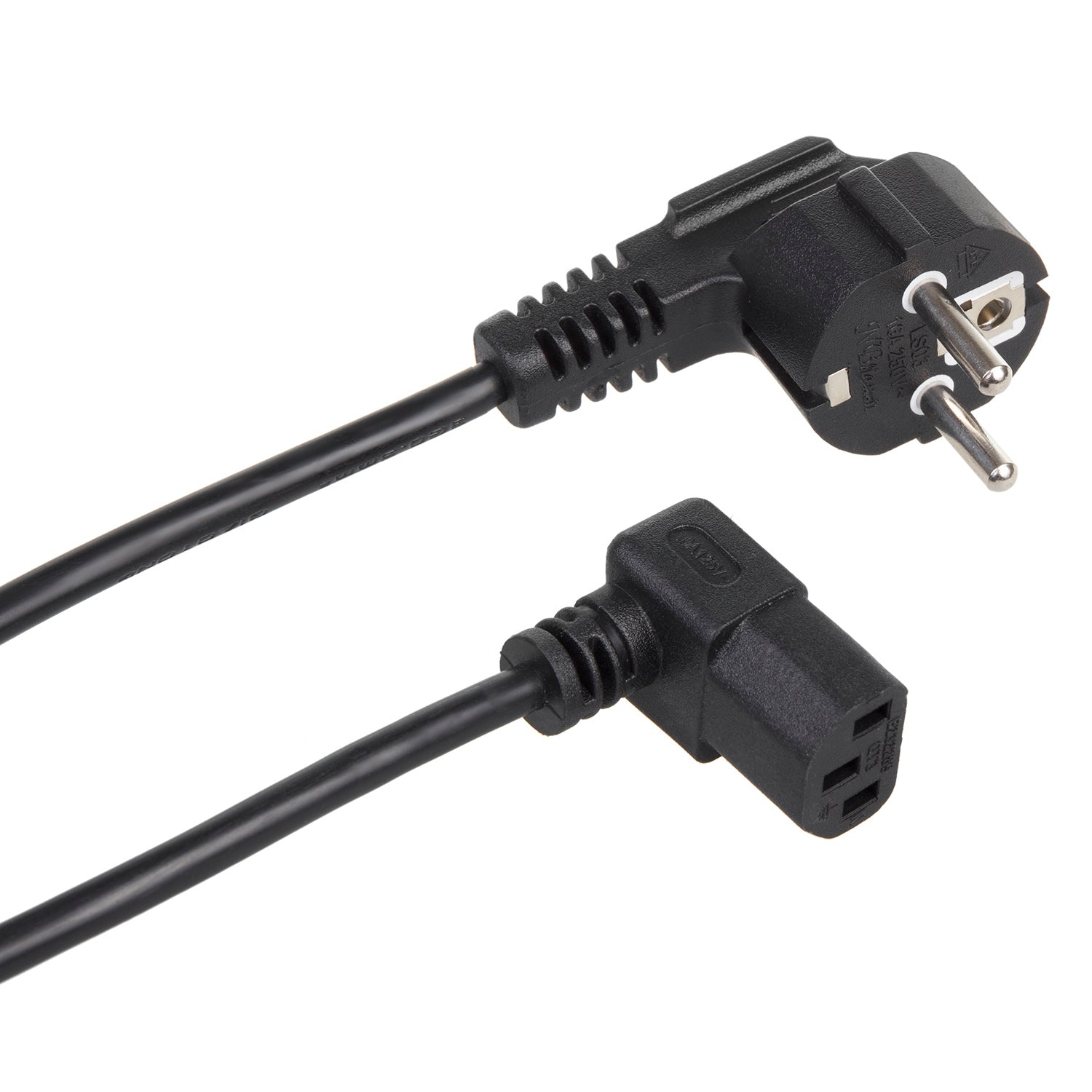 Power cable Maclean, angled, 3 pin, EU connector, 1.5m, MCTV-851 ...