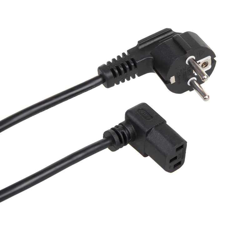 Power cable Maclean, angled, 3 pin, EU connector, 1.5m, MCTV-851