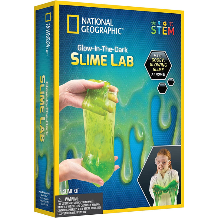 National Geographic Glow in the Dark Slime Lab Glowing Kit Educational Set