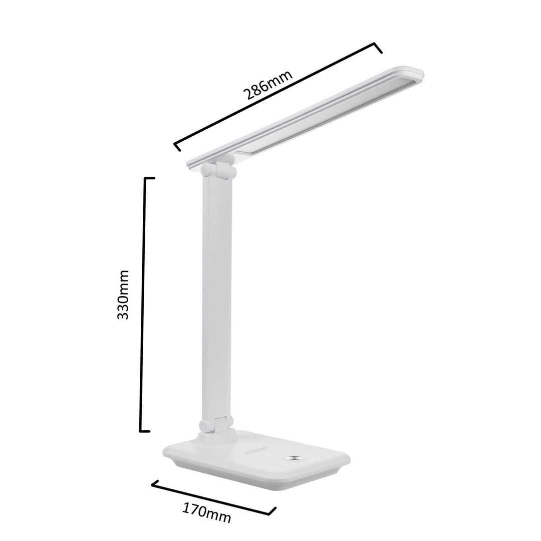 Dimmbare LED Schreibtischlampe Schreibtischleuchte Tischlampe 9W mit Induktion Qi-Ladegerät