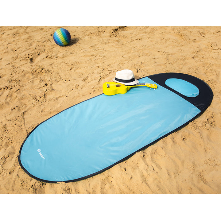 Tracer Stranddeken Picknickdeken 180x80cm Strandmat Waterdicht Opvouwbaar Draagbaar Buitendeken Blauw