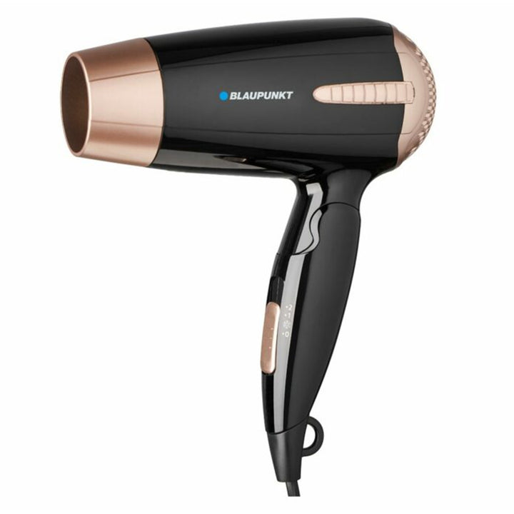 Blaupunkt Secador de pelo con dos potencias de soplado 1200 W Tres niveles de temperatura Mango plegable Función de aire frío negro/cobre