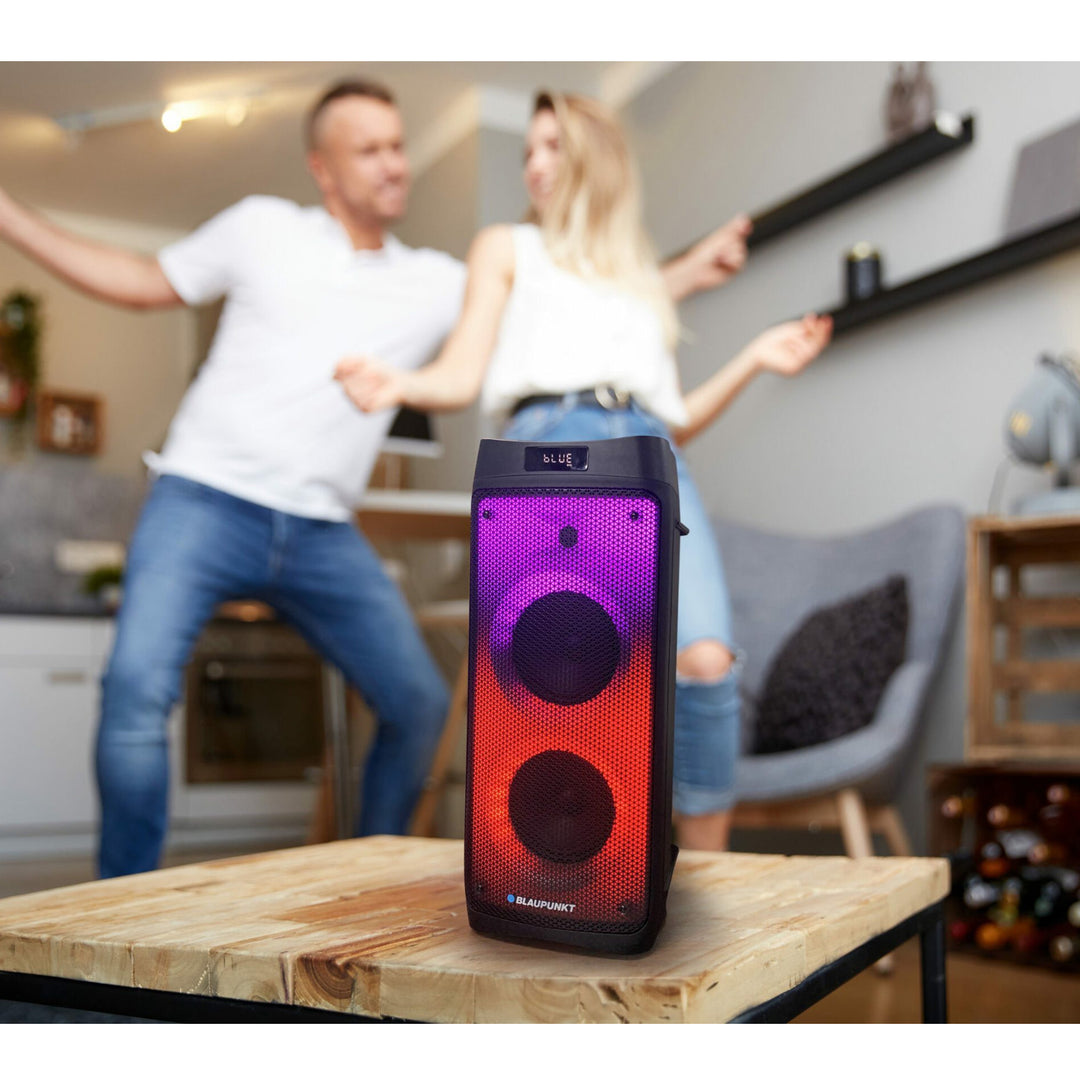 PartyBox draagbare Bluetooth-luidspreker met Karaoke-functie Gitaar-ingang TWS Radio AUX USB microSD Afstandsbediening Disco LED-verlichting