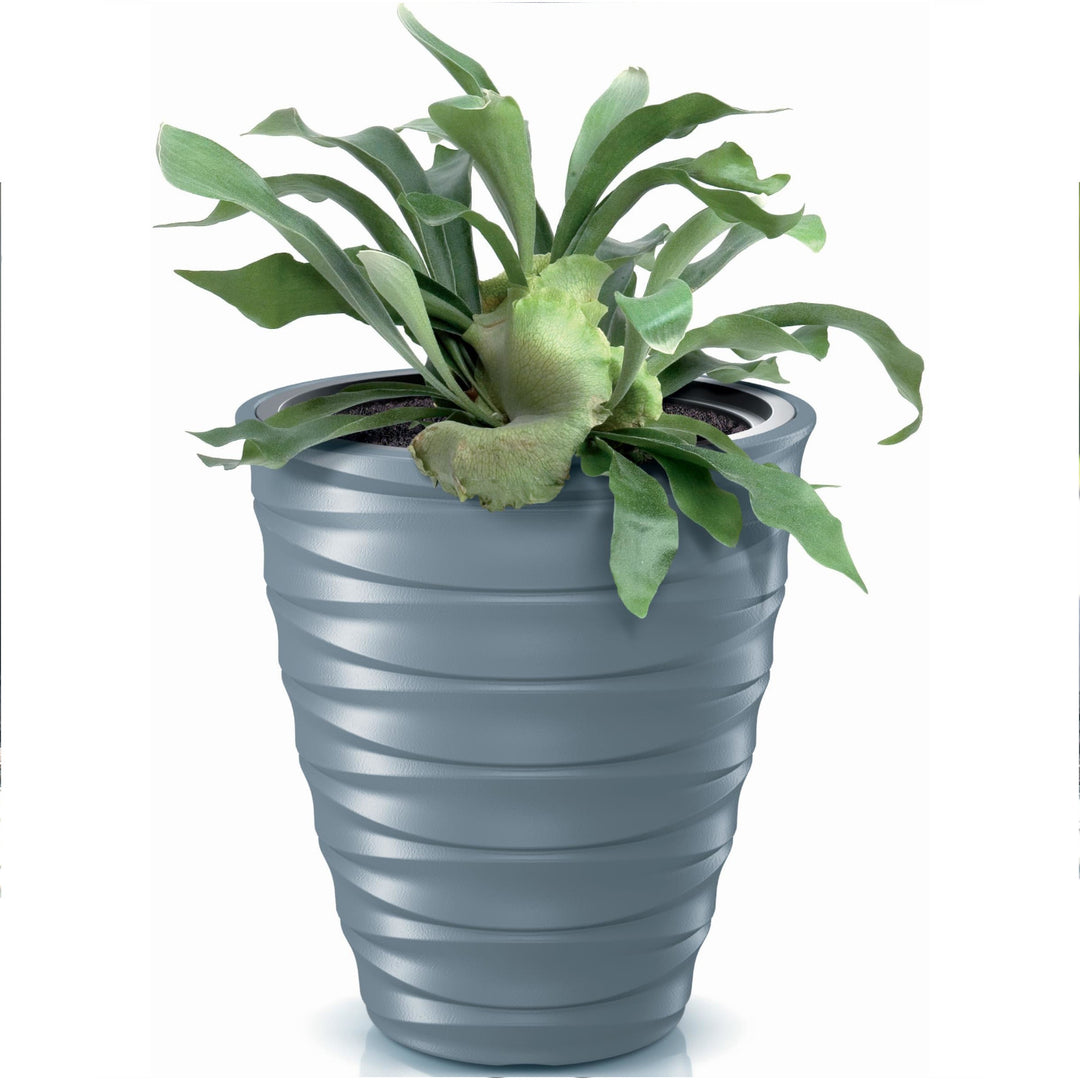 Prosperplast Freze DBFE400-443U Round Planter Flower Pot 28L Grey with Inner Liner Frostproof Weather Resistant