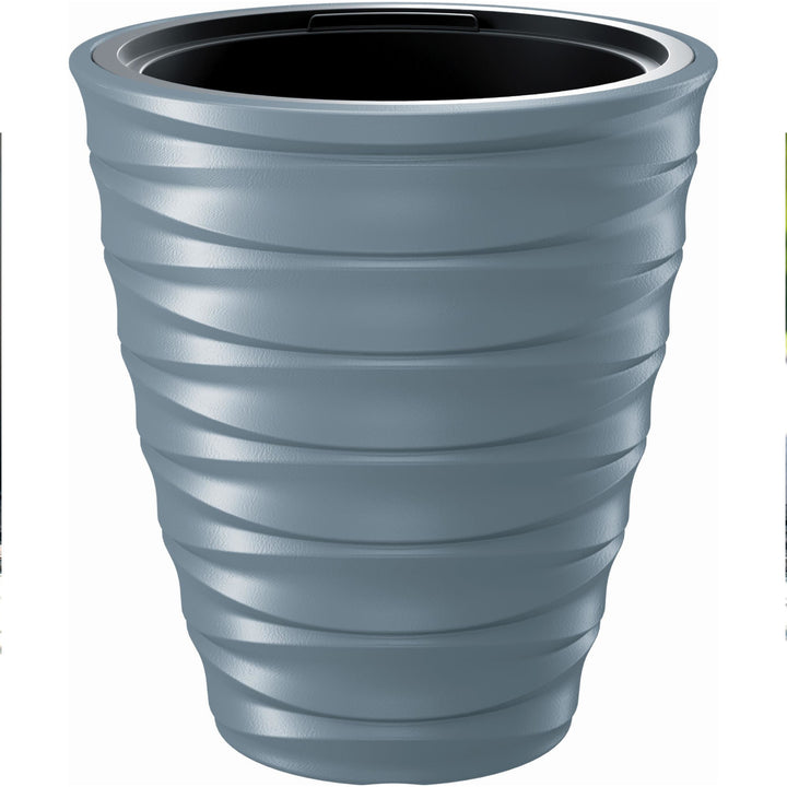 Prosperplast Freze DBFE400-443U Round Planter Flower Pot 28L Grey with Inner Liner Frostproof Weather Resistant