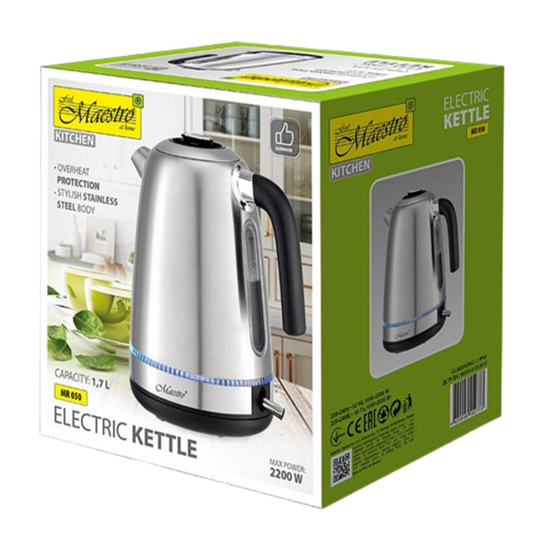 Maestro MR-050 Electric Water Kettle 1.7L 2200W Cordless Automatic Shut-Off Overheating Protection Illuminated