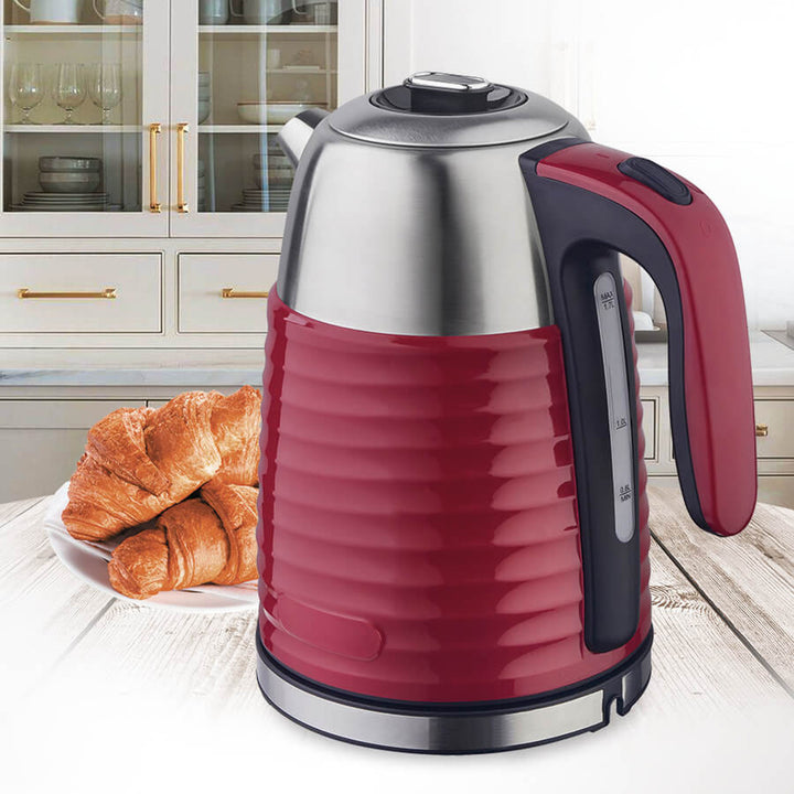 Maestro MR-051 Cordless Electric Water Kettle 1.7L - Red Stainless Steel Overheating Protection Stylish Stainless Steel Overheating Protection Stylish