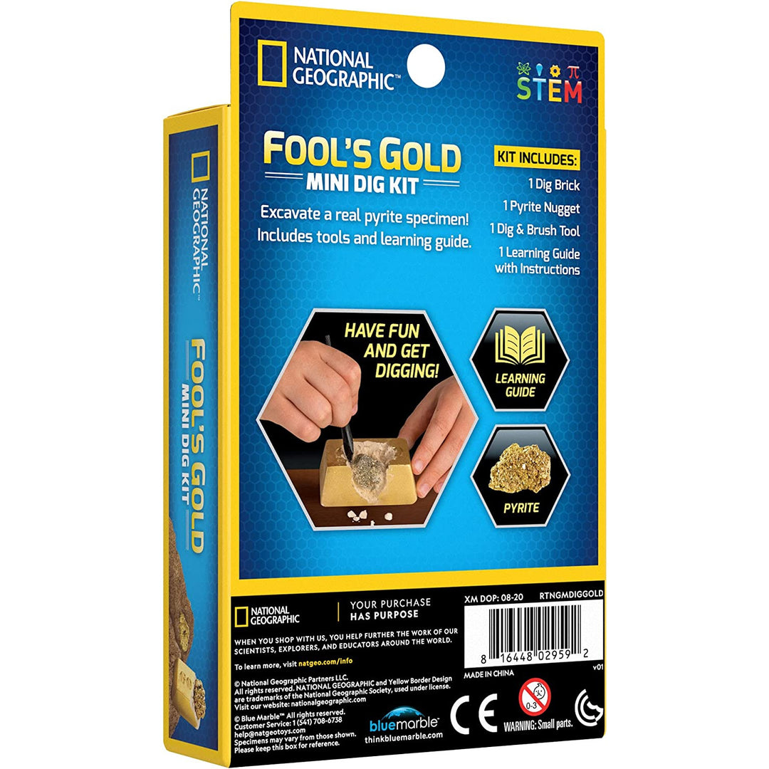 National Geographic Fool's Gold Mini Dig Set Excavation Kit Pyrite Geology