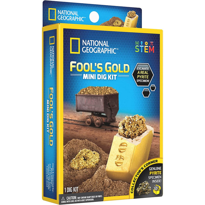 National Geographic Fool's Gold Mini Dig Set Excavation Kit Pyrite Geology