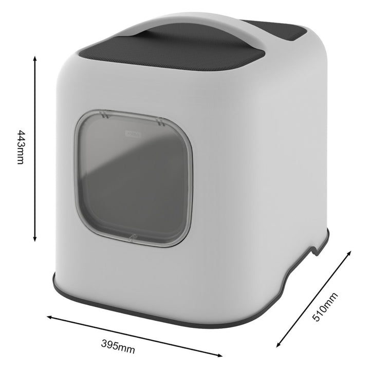 Rotho MyPet Cat Litter Box - Toilet - Lidded with Scoop Modern Design