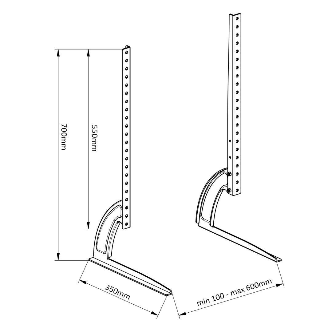 Tischstandfuß Universeller Tisch-TV-Ständer TV Monitor Standard Tisch Schreibtisch TV Fuß Bildschirm 32-70 Zoll VESA 800x500 bis 50kg