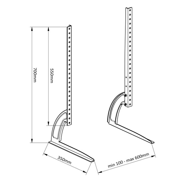 Universele standaard, TV voeten Maclean, max. belasting 50kg, max. VESA 800x500, voor TV 32-70", MC-954