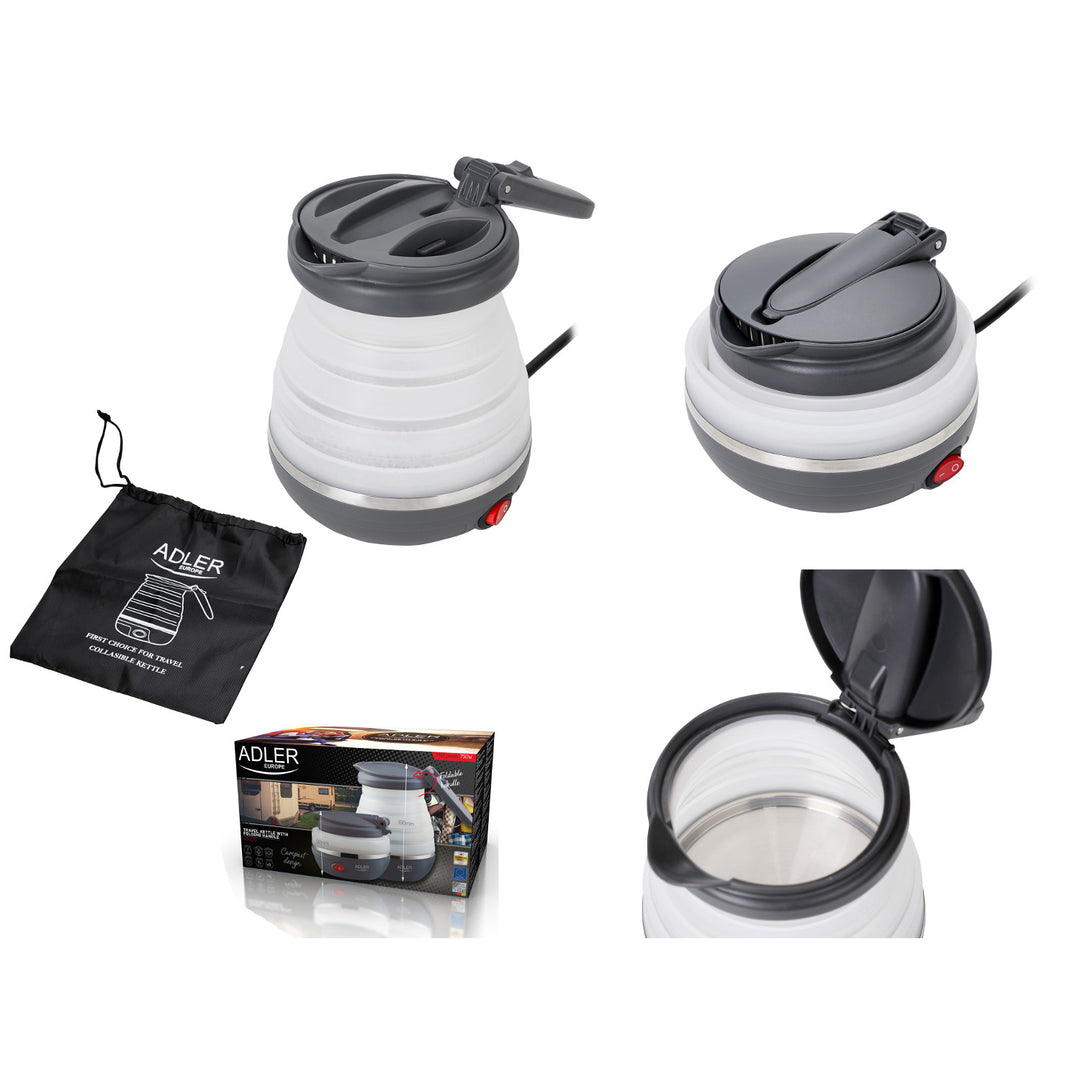 Adler AD 1370UK Collapsible Travel Kettle with Storage Pouch