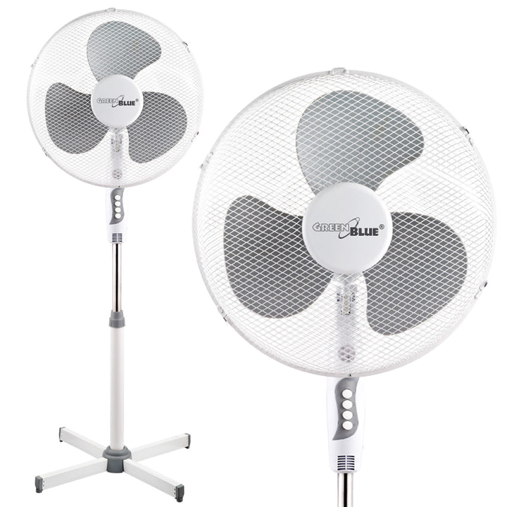 GreenBlue GB560 staande ventilator 16'' 40W Oscillerend 3 snelheden In hoogte verstelbaar 1,20m 1,5m kabel UK stekker