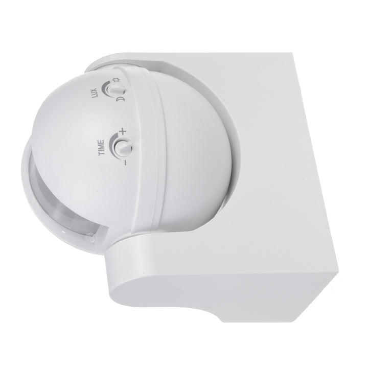 Maclean MCE358 W Sensor de Movimiento por Infrarrojos Sensor PIR de 180° con Sensor Crepuscular Infrarrojo IP44 | Uso en Interiores y Exteriores | Alcance hasta 12 m | Carga 300/1200W