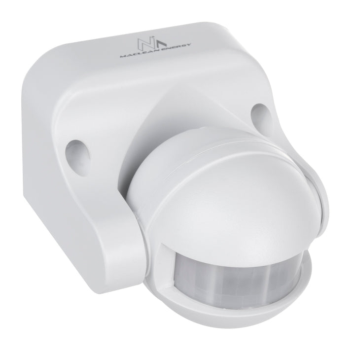 Maclean MCE358 W Occupancy PIR Motion Sensor Dusk-to-Dawn Infrared Detector IP44, White, Range 12m, Angle 180°, max load 800 / 1200W,