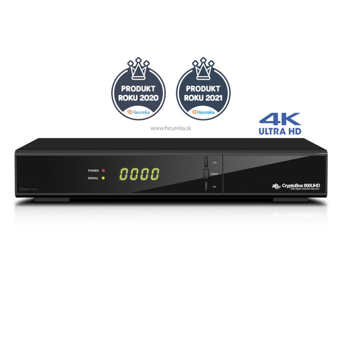 Récepteur AB Cryptobox 800 UHD / AB CR800UHD 4K - UHD Combinaison d'un récepteur satellite numérique et d'un lecteur multimédia