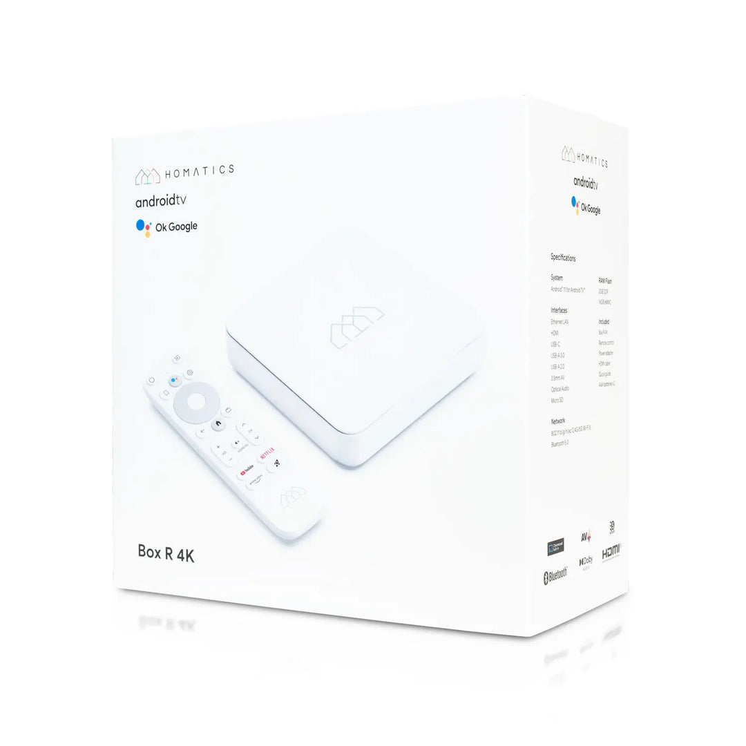 Streamer multimédia 4K Homatics Box R Android TV 2 GB DDR RAM, 16 GB eMMC Flash