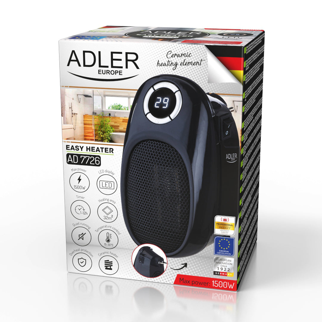 Termoventilador 1500W Adler Easy Heater AD 7726 con pantalla LED