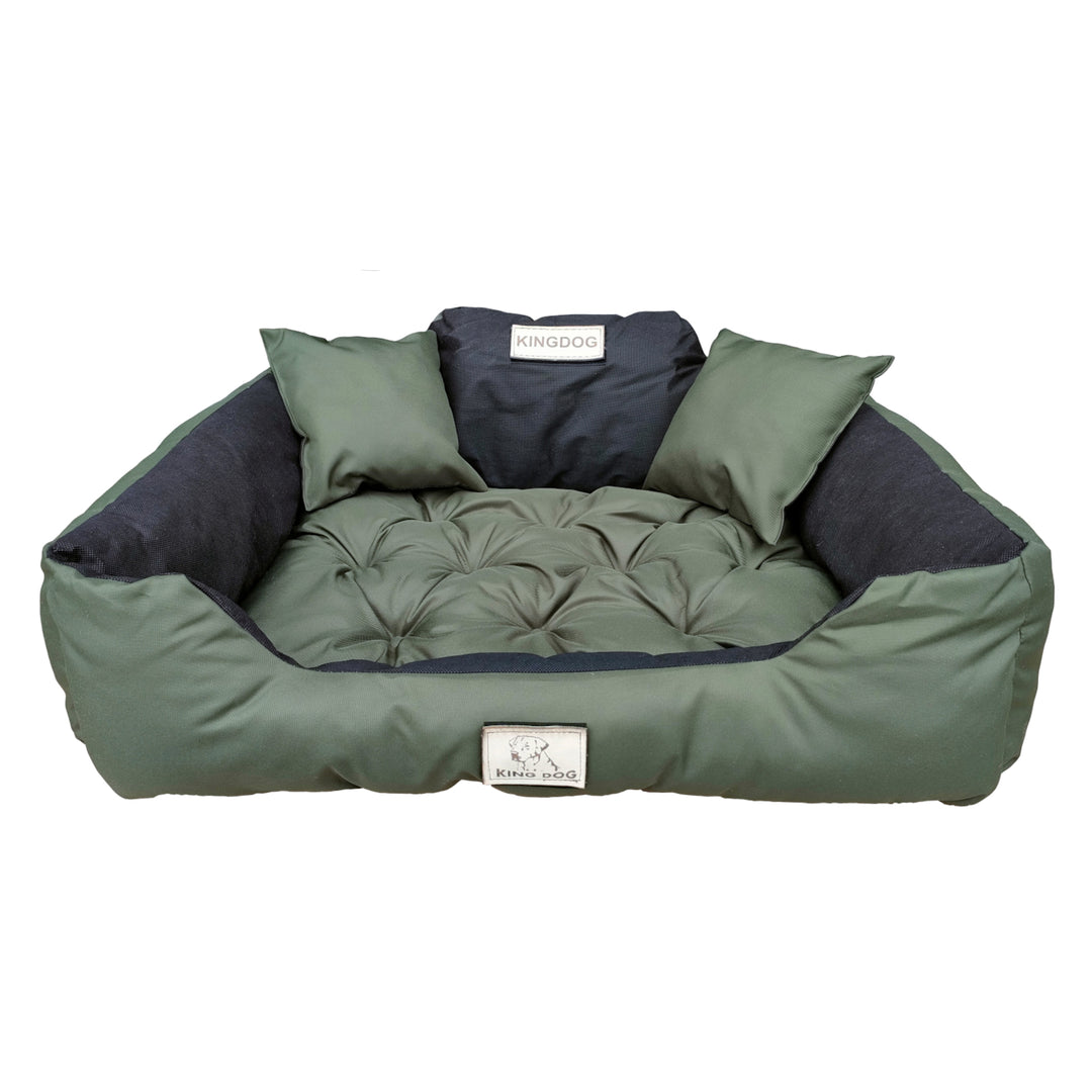 Cama grande para perros y gatos 75 x 65 Verde - Kingdog talla M