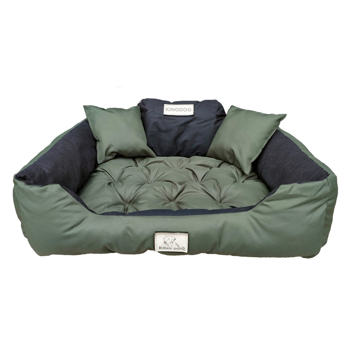 Großes Hunde-, Katzenbett 75 x 65 Grün - Kingdog Größe M