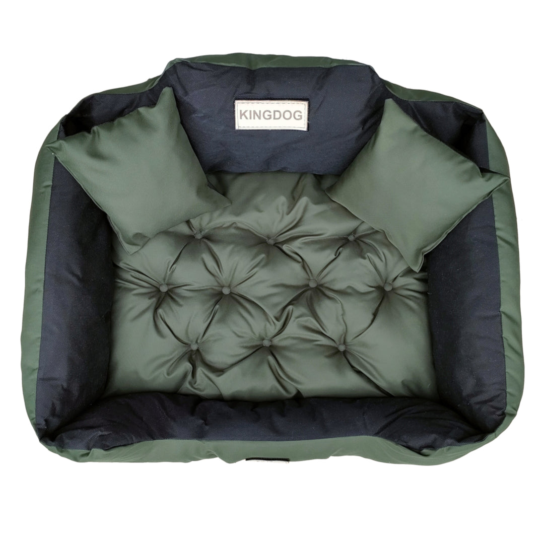 Cama grande para perros y gatos 75 x 65 Verde - Kingdog talla M