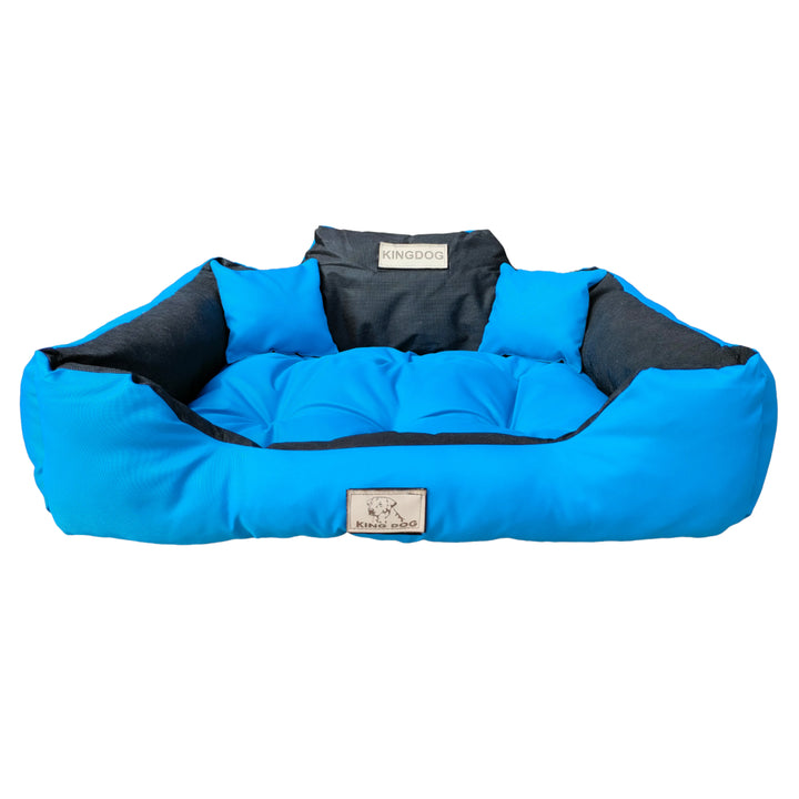 Großes Hunde- und Katzenbett 75 x 65 Blau - Kingdog Größe M