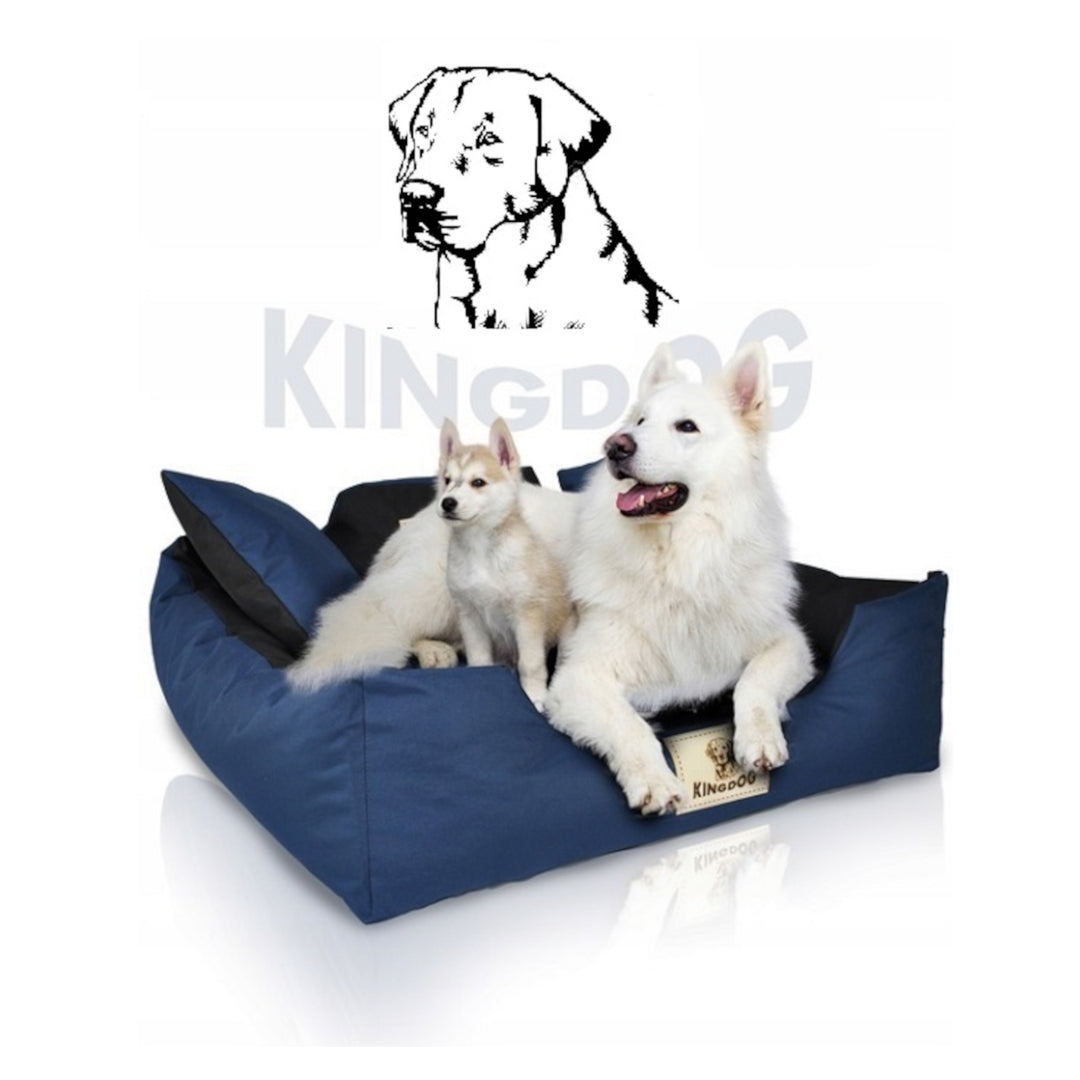 KingDog Dog and Cat Bed with Two Cushions Dog Basket Pet Bed Washable Waterproof PVC Material Size M