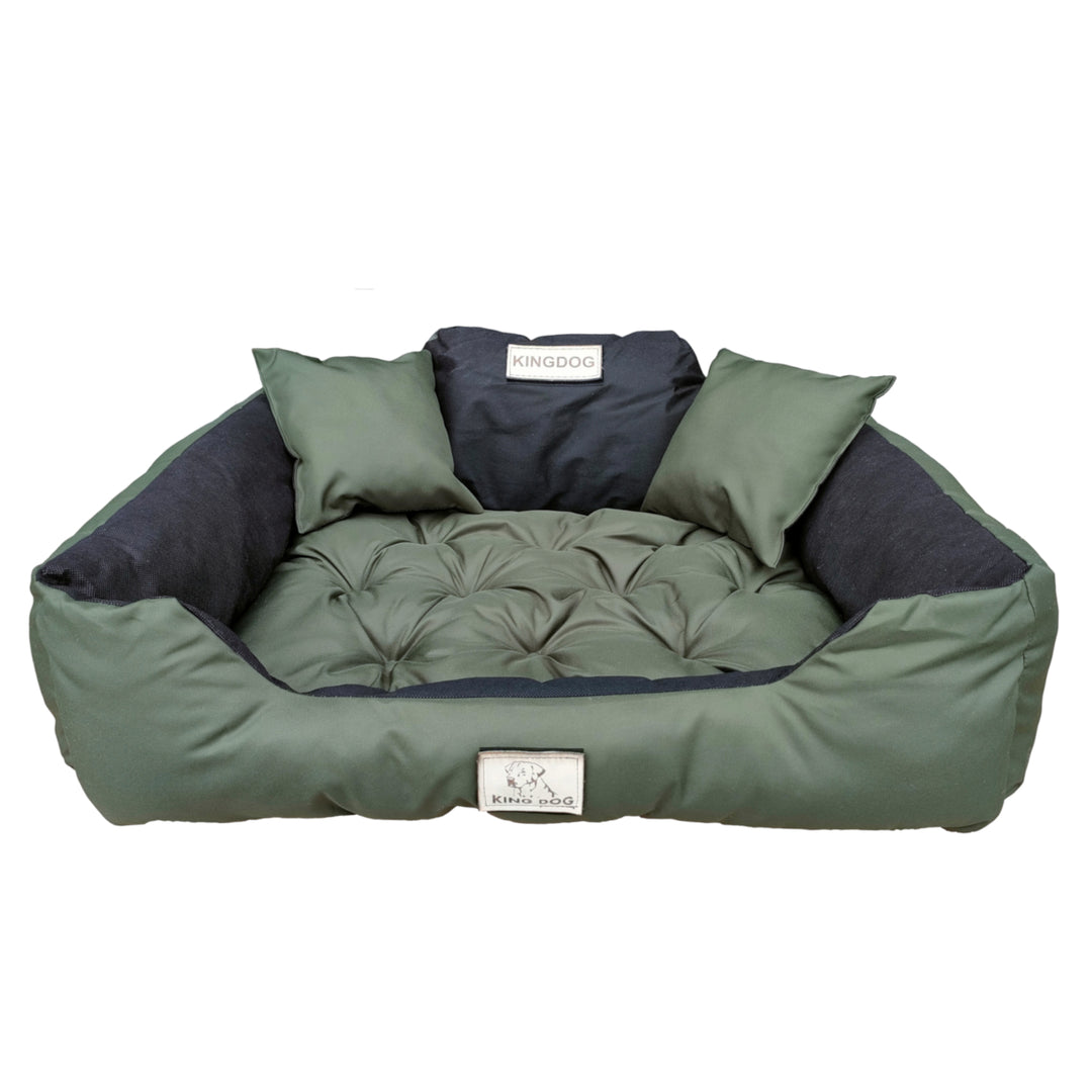 Kingdog - Groot honden- en kattenbed | Dierenmand 100 x 75 | Groen - maat L