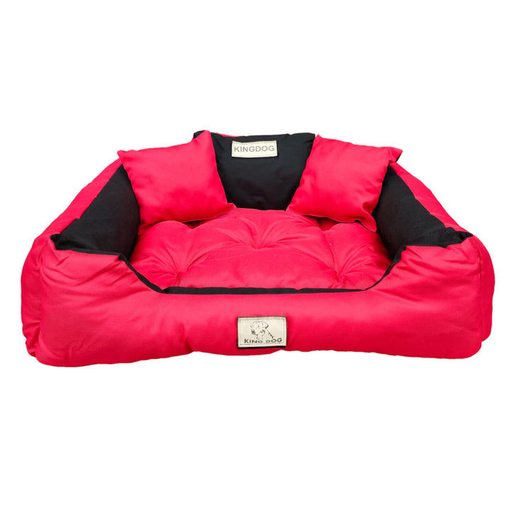 Großes Hunde-, Katzenbett 115 x 95 Rot - Kingdog Größe XL