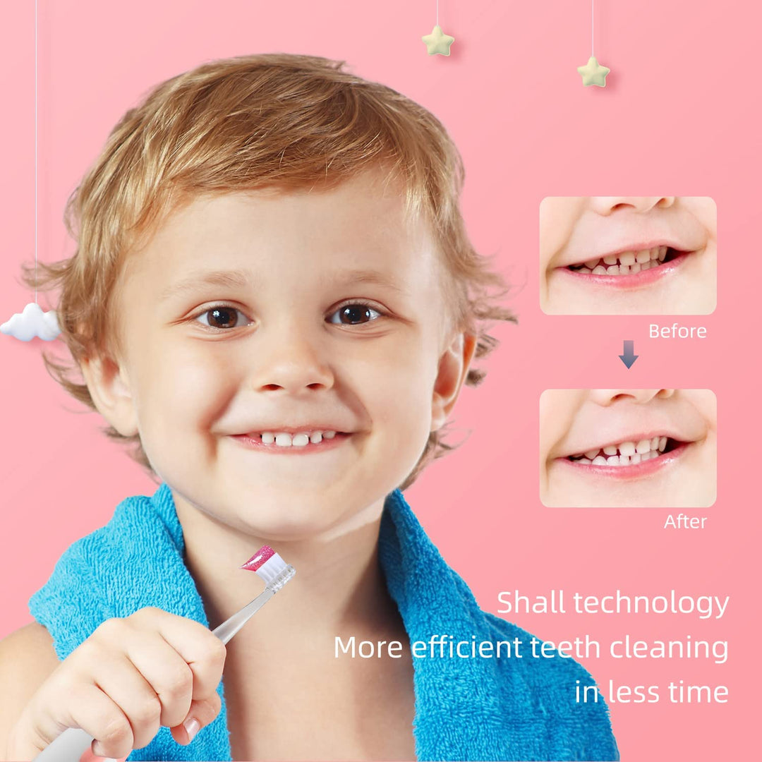 SEAGO cepillo dental sónico para niños, rosa, 1xAA 1,5V (no incluido), 4 puntas, SG-513 Rosa