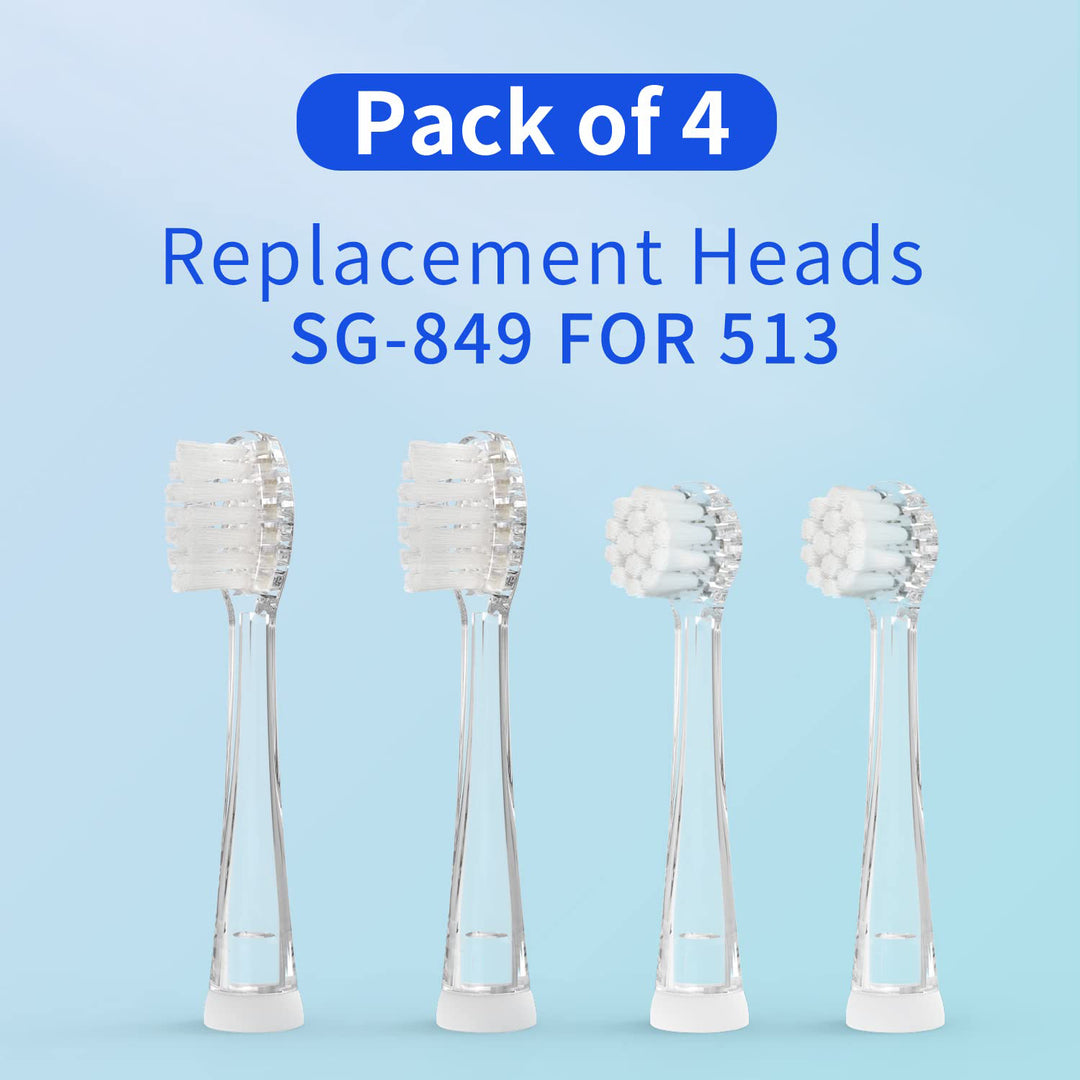 SEAGO  SG-513 Refill Set di testine di ricambio,4 pezzi, colore trasparente Compatibile con Seago SG-G513 e SG-849.