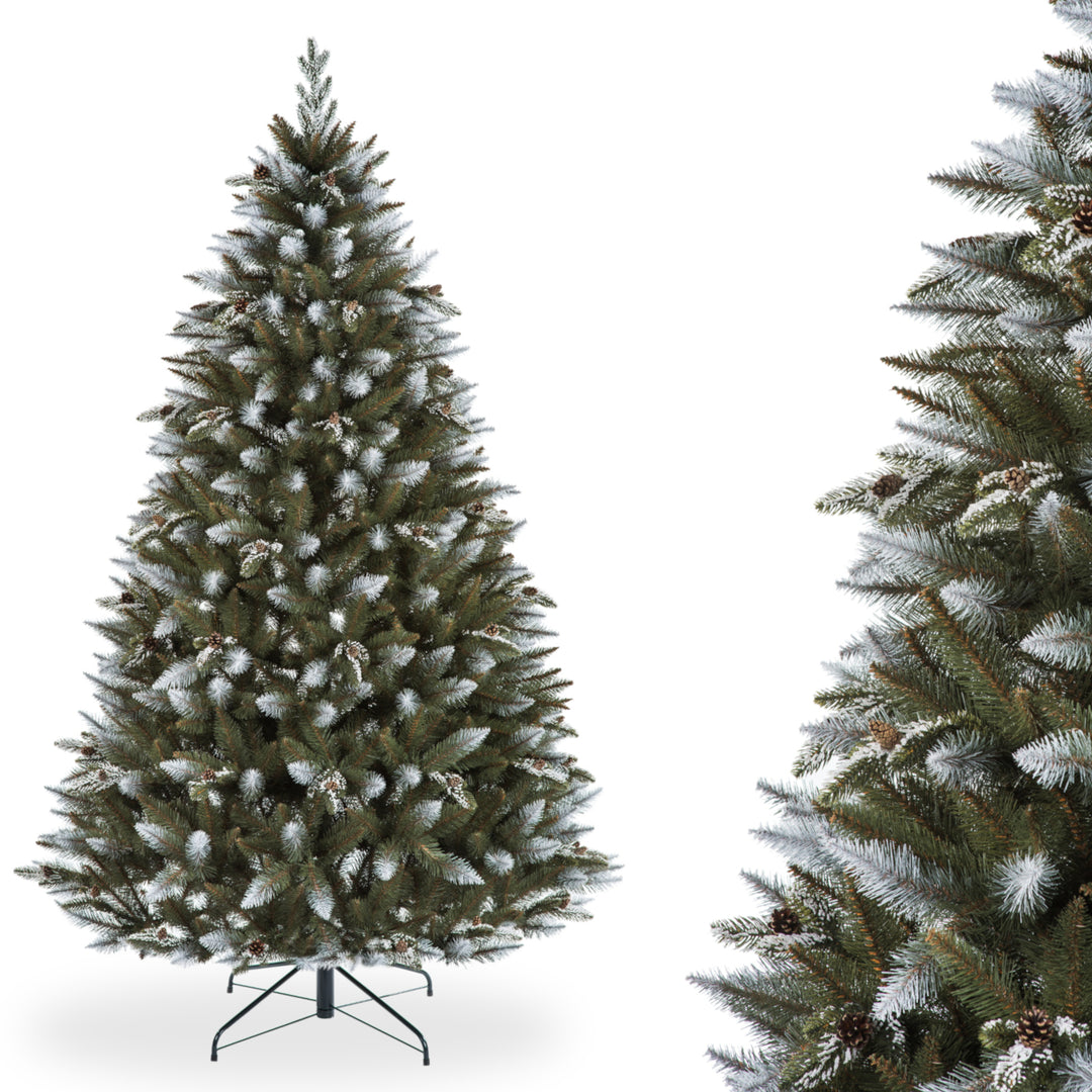 Premium PVC Weihnachtsbaum Verschneite Fichte mit PE-Zweigen 180