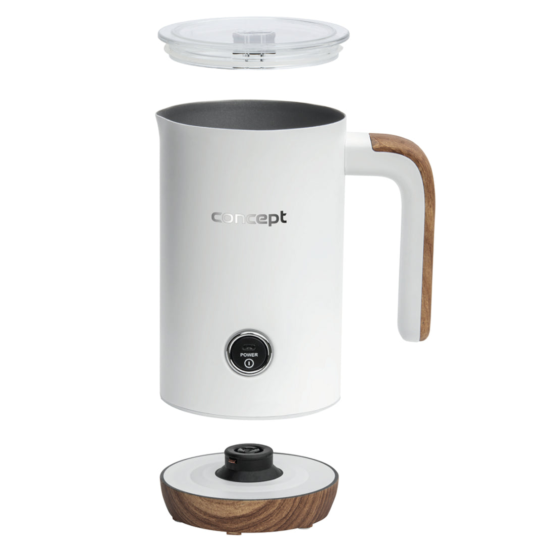 Mousseur à lait Concept Nordic NM4100 500W 3 modes 2 fouets interchangeables Acier inoxydable Blanc