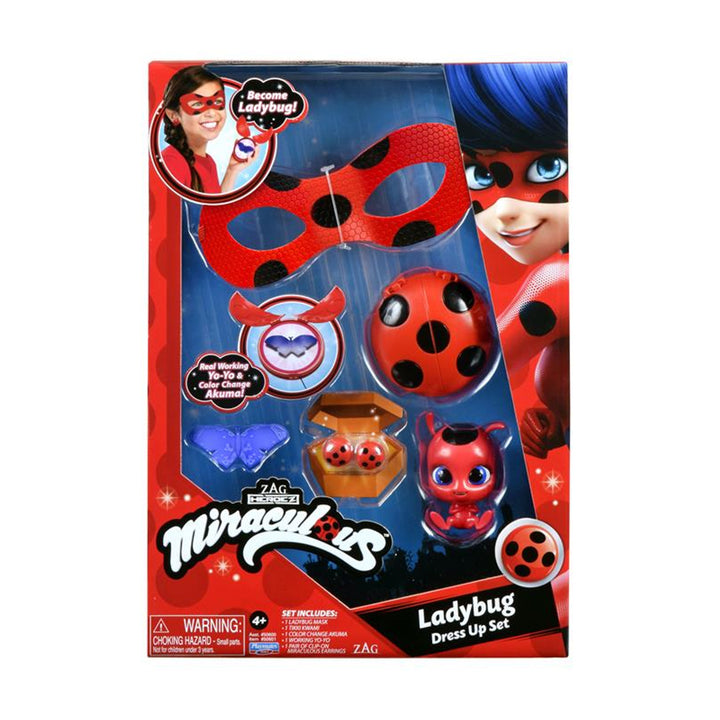 Miraculous Ladybug Dress Up Set Miraculum Kwami Tikki Yo-yo Superhero Mask