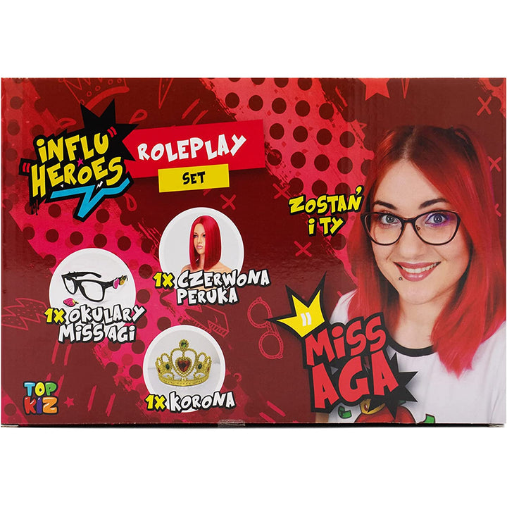 Kit de deguisement Influ Heroes Miss Aga dress up kit perruque, couronne, lunettes