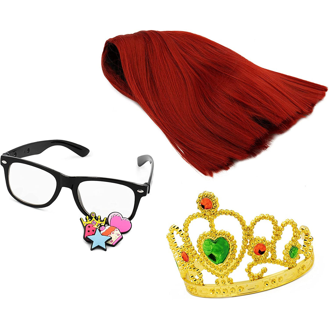 Influ Heroes Miss Aga dress up kit peluca, corona, gafas